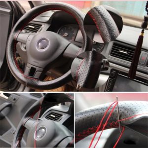 Braid Thread Leather Car Steering Wheel Cover