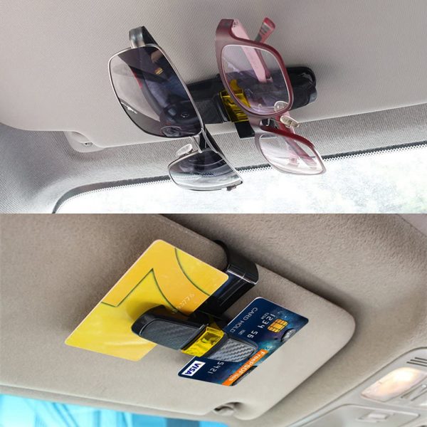 Portable Ticket Card Clamp Car Sun Visor Sunglasses Glasses Clip Holder